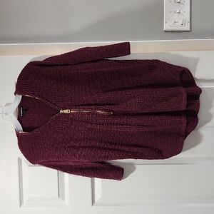 Express chunky knit zip up sweater